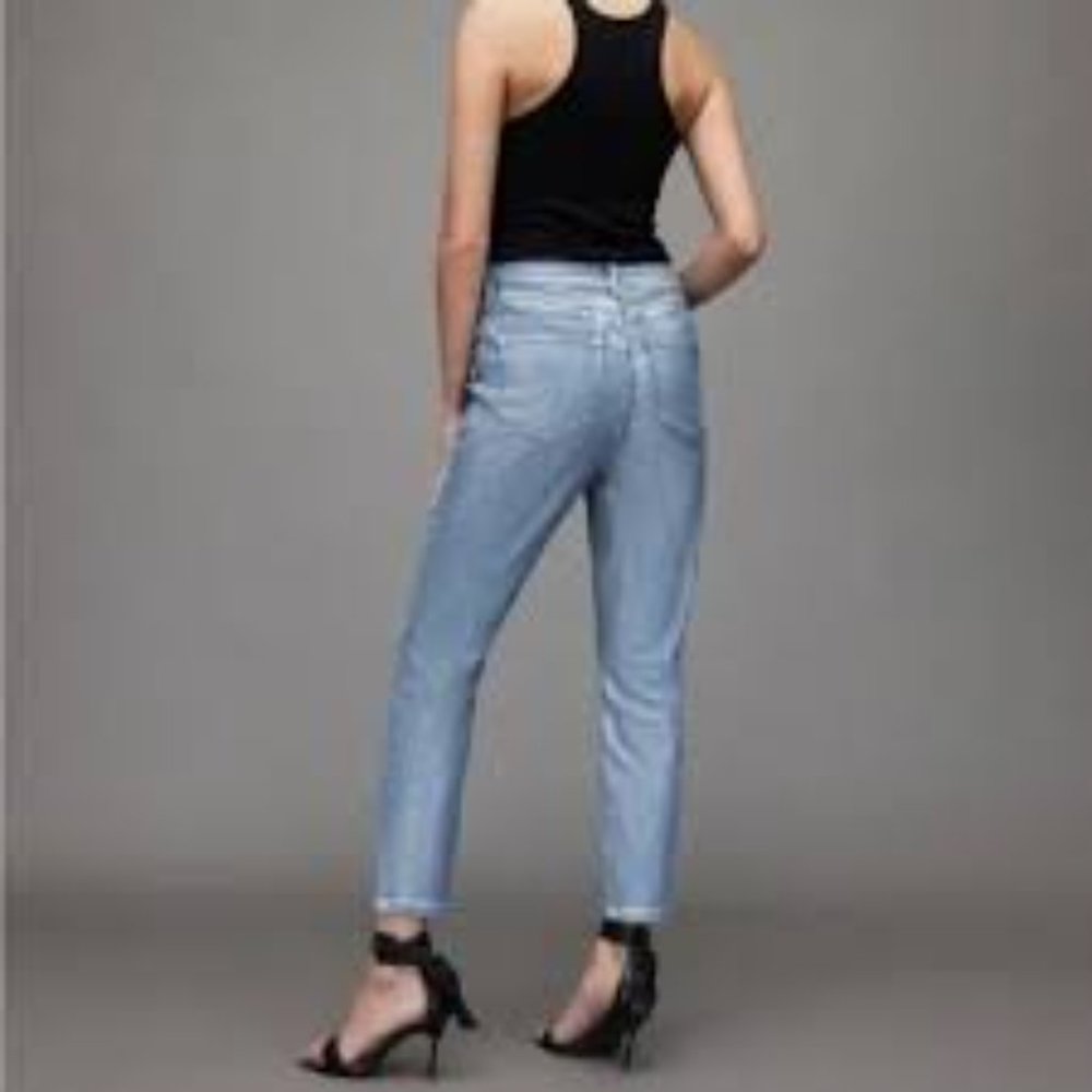 All Saints Dax Ankle Capri, Metallic Indigo Blue, 26x26, NWT, $199 MSRP